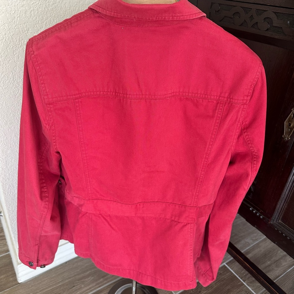 Ralph Lauren Women's Red Cotton Zip-Front Jean Jacket size Medium - Picture 2 of 4
